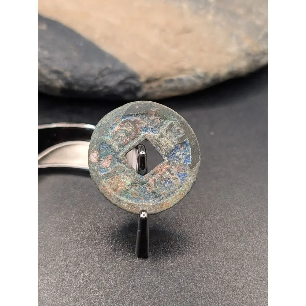 Ancient Chinese Cash Coin • Bronze Square‑Hole Type • Qing‑Era Style